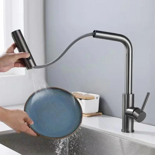 3-Mode Handle Pull Stainless Steel Kitchen Faucets 